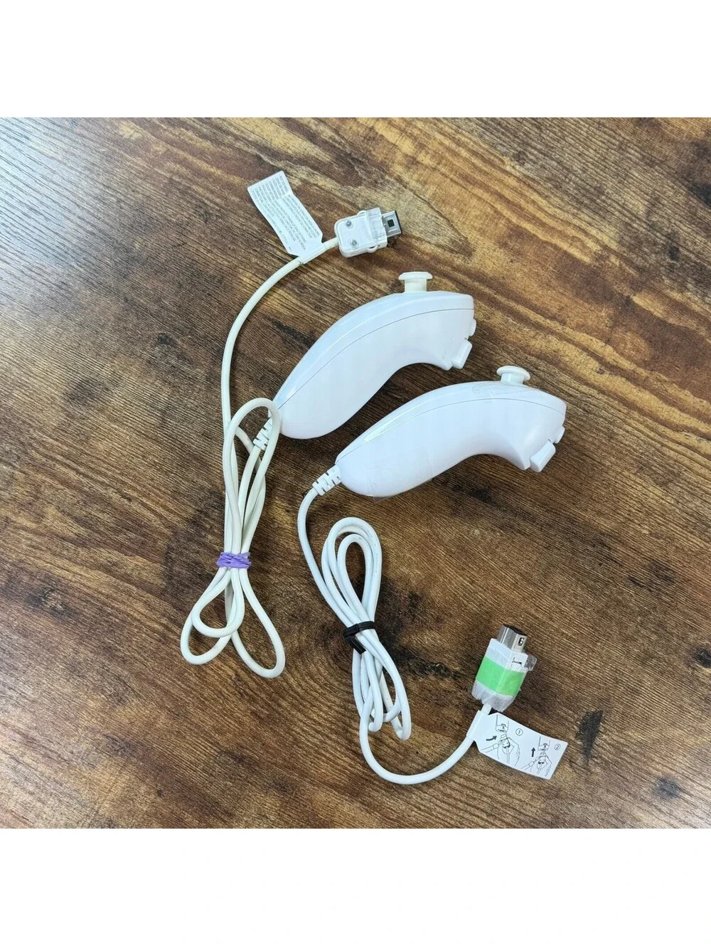 Nintendo Wii Nunchuk Controllers Lot of 2 White OEM Official Genuine Tested